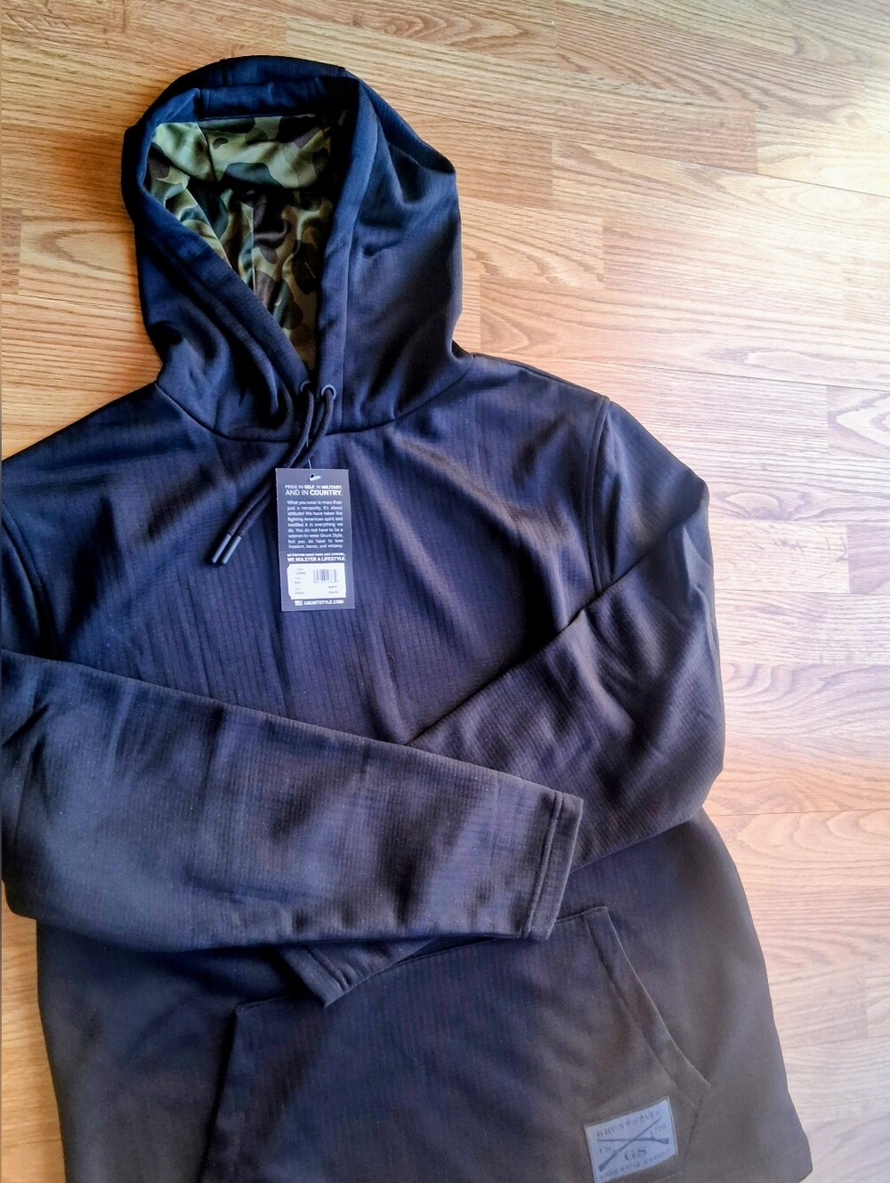 NWT Mens Grunt Style Brand Hoodie, Hooded Sweatshirt. Black. Sz XL, MSRP #59.95 - Picture 3 of 10